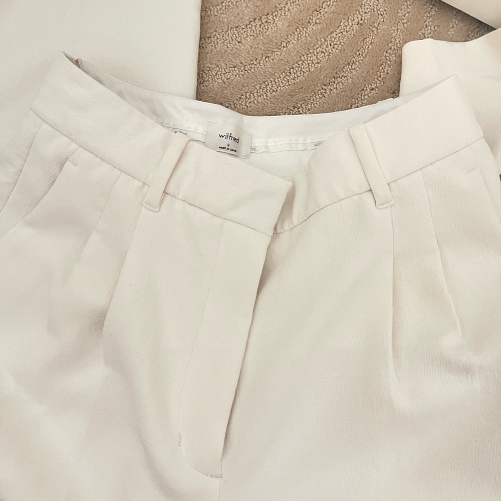Aritzia Wilfred effortless pants light birch white